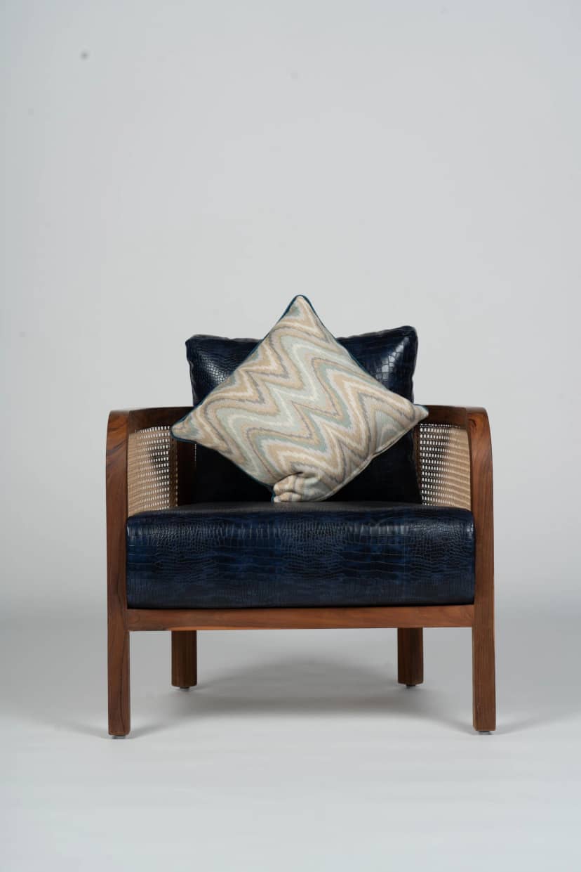 Navy Upholstered Armchair