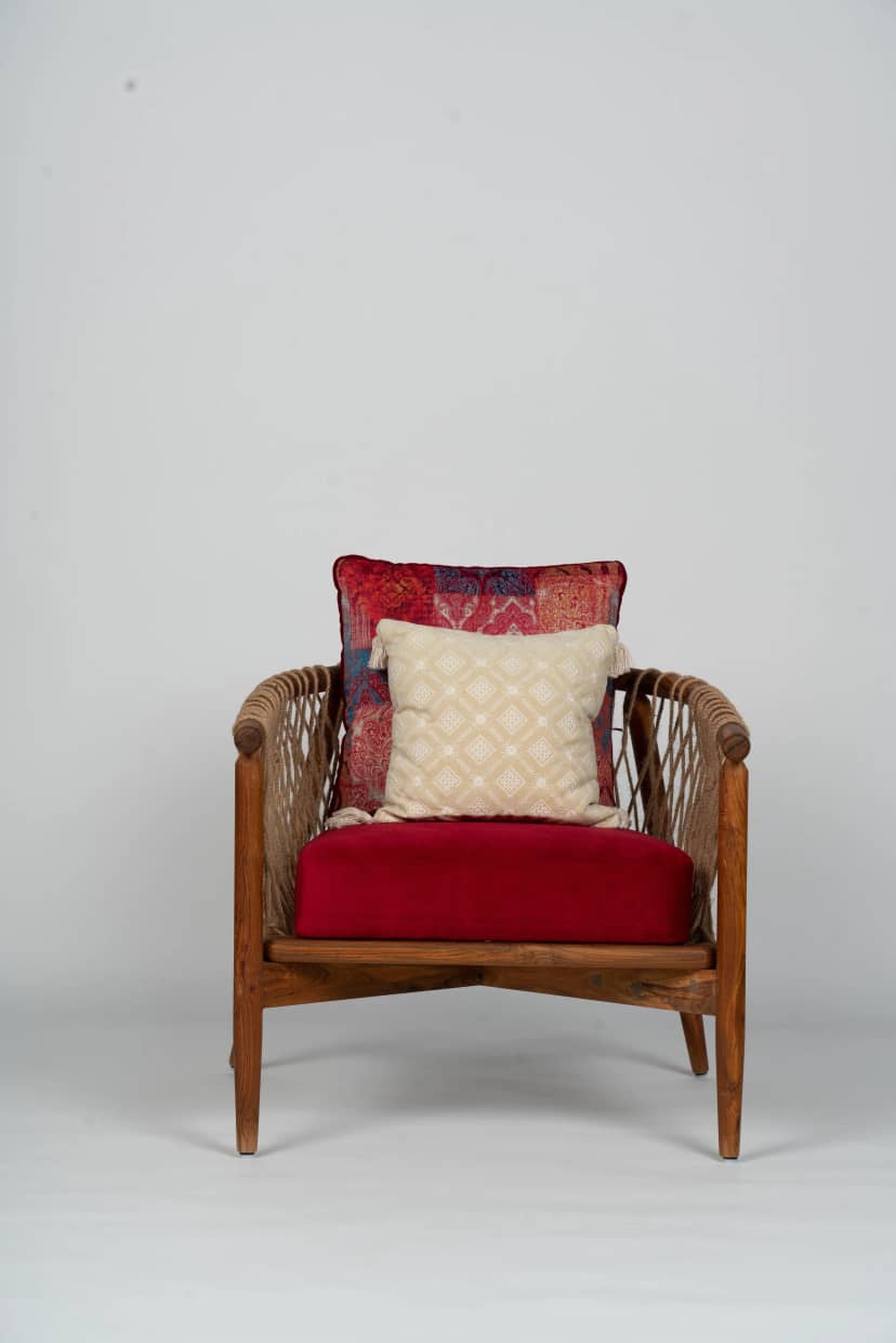 Red Woven Armchair