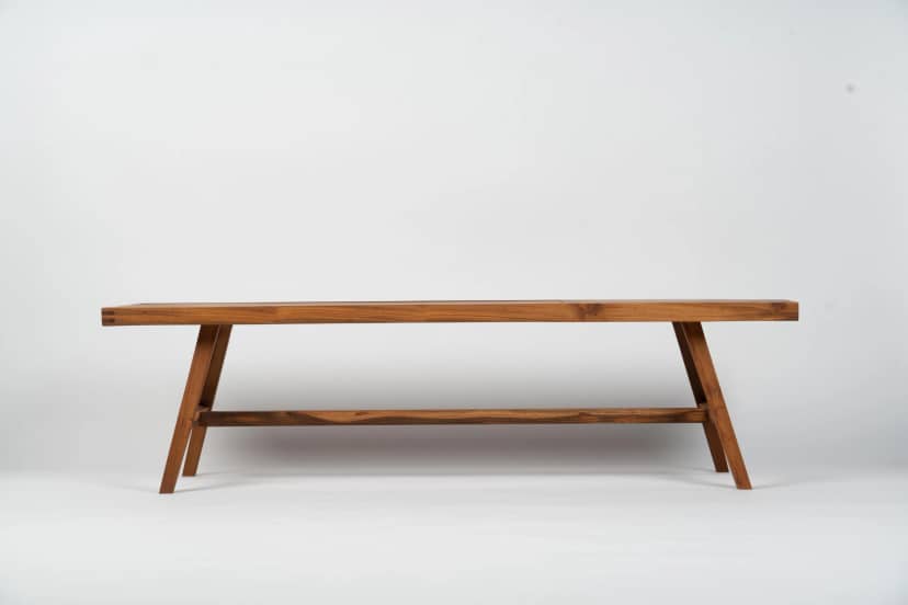 Slatted Wood Bench