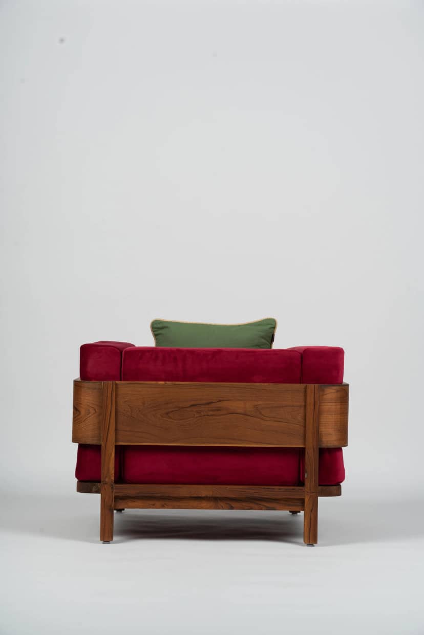 Red Upholstered Armchair