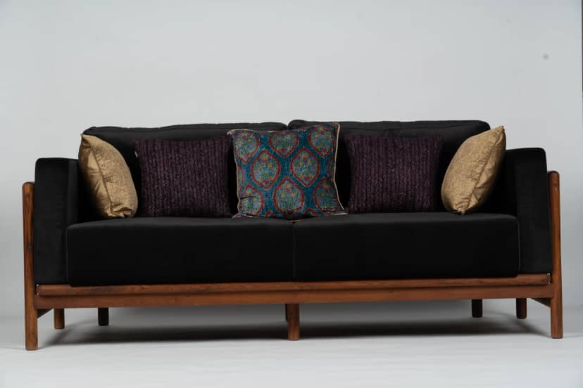 Black Upholstered Sofa