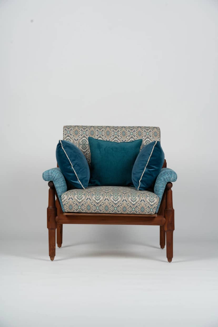 Blue Upholstered Armchair